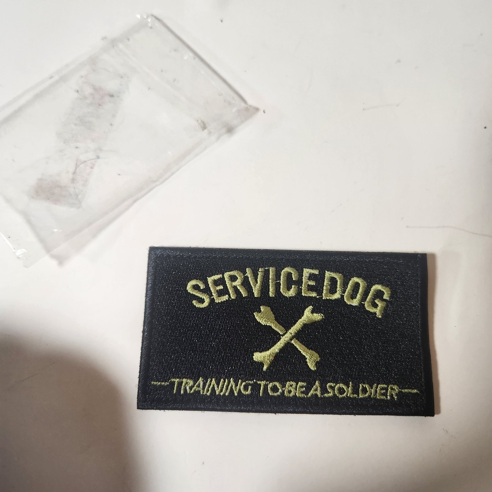 Service‎ Dog Training To Be A Soldier Tactical Hook Loop Patch Black Green 4x2